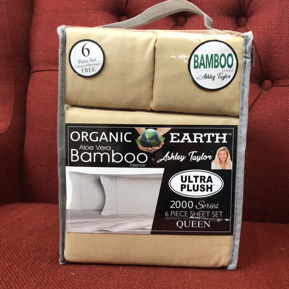 Bamboo Sheets 6 piece set Queen Wheat